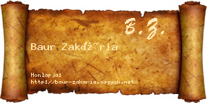 Baur Zakária névjegykártya